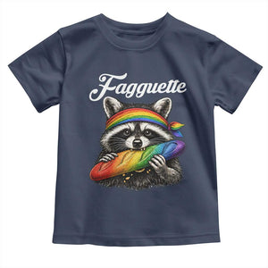 Faguette LGBTQ Toddler T Shirt Funny Pride Raccoon Rainbow TS14 Navy Print Your Wear