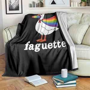 Faguette LGBTQ Throw Blanket Funny Pride Goose Rainbow