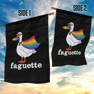 Faguette LGBTQ Garden Flag Funny Pride Goose Rainbow TS14 Print Your Wear