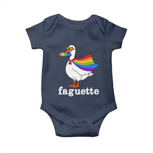 Faguette LGBTQ Baby Onesie Funny Pride Goose Rainbow TS14 Navy Print Your Wear