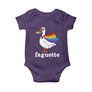 Faguette LGBTQ Baby Onesie Funny Pride Goose Rainbow TS14 Purple Print Your Wear