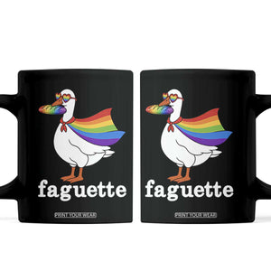 Faguette LGBTQ Coffee Mug Funny Pride Goose Rainbow TS14 Black Print Your Wear