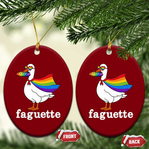Faguette LGBTQ Ceramic Ornament Funny Pride Goose Rainbow TS14 Print Your Wear