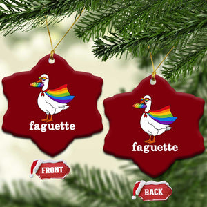 Faguette LGBTQ Ceramic Ornament Funny Pride Goose Rainbow TS14 Print Your Wear