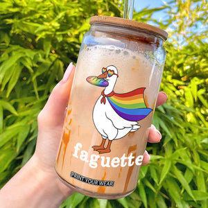 Faguette LGBTQ Glass Can Funny Pride Goose Rainbow
