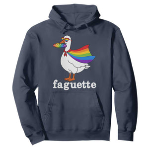 Faguette LGBTQ Hoodie Funny Pride Goose Rainbow TS14 Navy Print Your Wear