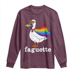 Faguette LGBTQ Long Sleeve Shirt Funny Pride Goose Rainbow