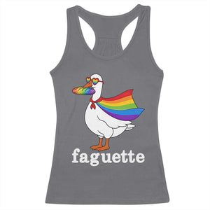 Faguette LGBTQ Racerback Tank Top Funny Pride Goose Rainbow TS14 Charcoal Print Your Wear