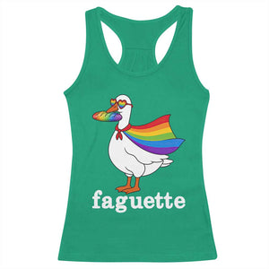 Faguette LGBTQ Racerback Tank Top Funny Pride Goose Rainbow TS14 Irish Green Print Your Wear