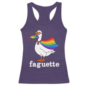 Faguette LGBTQ Racerback Tank Top Funny Pride Goose Rainbow TS14 Purple Print Your Wear