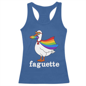 Faguette LGBTQ Racerback Tank Top Funny Pride Goose Rainbow TS14 Royal Blue Print Your Wear