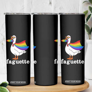 Faguette LGBTQ Skinny Tumbler Funny Pride Goose Rainbow TS14 Print Your Wear