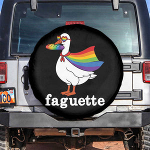 Faguette LGBTQ Spare Tire Cover Funny Pride Goose Rainbow TS14 No hole Black Print Your Wear