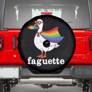 Faguette LGBTQ Spare Tire Cover Funny Pride Goose Rainbow TS14 Black Print Your Wear