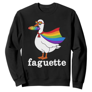 Faguette LGBTQ Sweatshirt Funny Pride Goose Rainbow