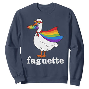 Faguette LGBTQ Sweatshirt Funny Pride Goose Rainbow