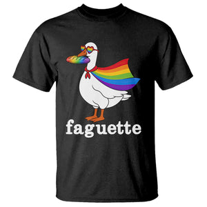 Faguette LGBTQ T Shirt Funny Pride Goose Rainbow TS14 Black Print Your Wear