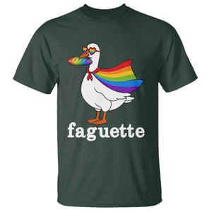 Faguette LGBTQ T Shirt Funny Pride Goose Rainbow TS14 Dark Forest Green Print Your Wear