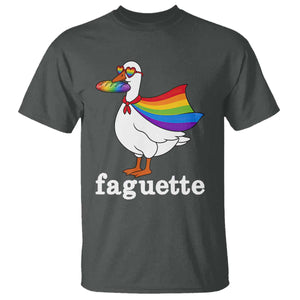 Faguette LGBTQ T Shirt Funny Pride Goose Rainbow TS14 Dark Heather Print Your Wear