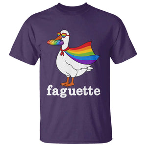 Faguette LGBTQ T Shirt Funny Pride Goose Rainbow TS14 Purple Print Your Wear