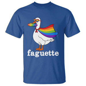Faguette LGBTQ T Shirt Funny Pride Goose Rainbow TS14 Royal Blue Print Your Wear