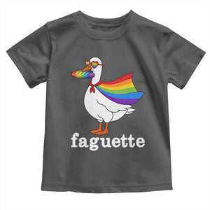 Faguette LGBTQ Toddler T Shirt Funny Pride Goose Rainbow TS14 Dark Heather Print Your Wear