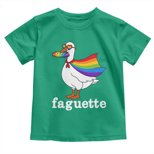 Faguette LGBTQ Toddler T Shirt Funny Pride Goose Rainbow TS14 Irish Green Print Your Wear
