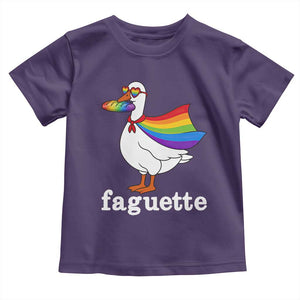 Faguette LGBTQ Toddler T Shirt Funny Pride Goose Rainbow TS14 Purple Print Your Wear