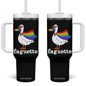 Faguette LGBTQ Tumbler With Handle Funny Pride Goose Rainbow