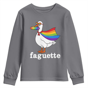 Faguette LGBTQ Youth Sweatshirt Funny Pride Goose Rainbow