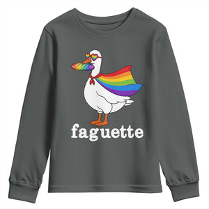 Faguette LGBTQ Youth Sweatshirt Funny Pride Goose Rainbow