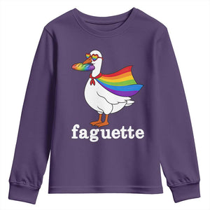 Faguette LGBTQ Youth Sweatshirt Funny Pride Goose Rainbow