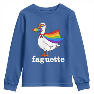 Faguette LGBTQ Youth Sweatshirt Funny Pride Goose Rainbow