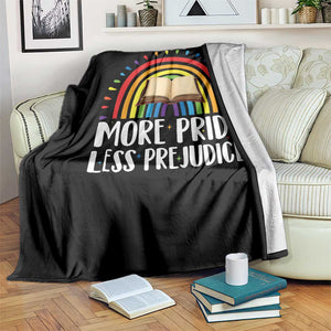 More Pride Less Prejudice Throw Blanket LGBTQ Pride Month Book Lover TS14 Print Your Wear
