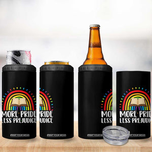 More Pride Less Prejudice 4 in 1 Can Cooler Tumbler LGBTQ Pride Month Book Lover TS14 Print Your Wear