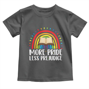More Pride Less Prejudice Toddler T Shirt LGBTQ Pride Month Book Lover TS14 Dark Heather Print Your Wear