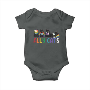 Rainbow Pride Ally Cats Baby Onesie LGBTQ Inclusion Cat Lover Gift