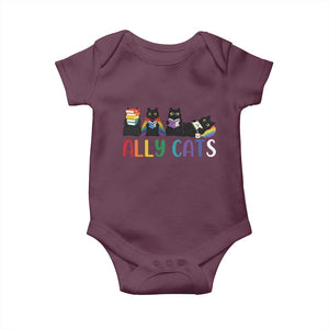 Rainbow Pride Ally Cats Baby Onesie LGBTQ Inclusion Cat Lover Gift