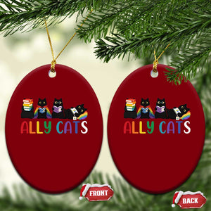 Rainbow Pride Ally Cats Ceramic Ornament LGBTQ Inclusion Cat Lover Gift TS14 Print Your Wear