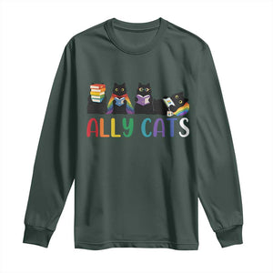 Rainbow Pride Ally Cats Long Sleeve Shirt LGBTQ Inclusion Cat Lover Gift