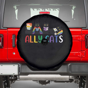 Rainbow Pride Ally Cats Spare Tire Cover LGBTQ Inclusion Cat Lover Gift