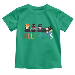 Rainbow Pride Ally Cats Toddler T Shirt LGBTQ Inclusion Cat Lover Gift TS14 Irish Green Print Your Wear