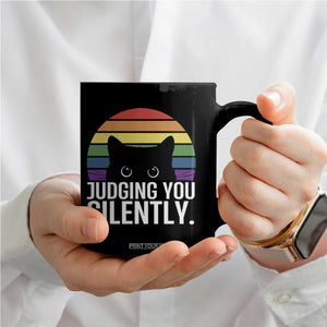 Rainbow Black Cat LGBT Pride Coffee Mug Judging You Silently TS14 Print Your Wear