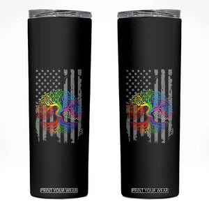Tree of Life Rainbow LGBTQ Pride Skinny Tumbler American Flag Gift TS14 Black Print Your Wear