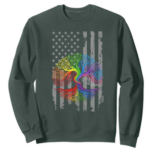 Tree of Life Rainbow LGBTQ Pride Sweatshirt American Flag Gift