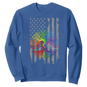 Tree of Life Rainbow LGBTQ Pride Sweatshirt American Flag Gift