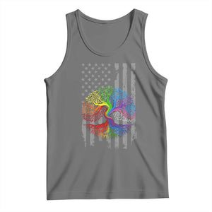 Tree of Life Rainbow LGBTQ Pride Tank Top American Flag Gift TS14 Black Heather Print Your Wear