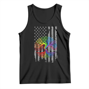 Tree of Life Rainbow LGBTQ Pride Tank Top American Flag Gift TS14 Black Print Your Wear