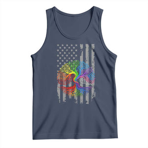 Tree of Life Rainbow LGBTQ Pride Tank Top American Flag Gift TS14 Navy Print Your Wear