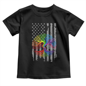 Tree of Life Rainbow LGBTQ Pride Toddler T Shirt American Flag Gift TS14 Black Print Your Wear